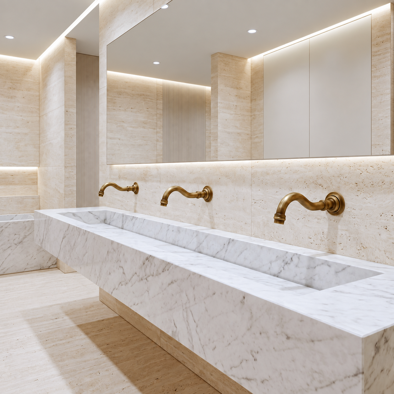 Wall mount automatic faucets for shopping center wash basins